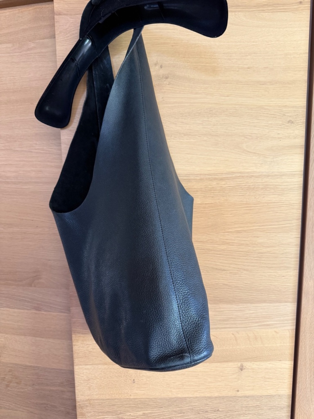 THE ROW Black Pebbled Leather Bucket Bag - Picture 2 of 5